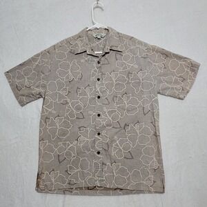 Aloha Days Men's Shirt Size M Medium Hawaiian Button Up Short Sleeve Casual Gray